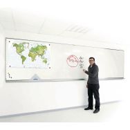 Tableau Horizon H120 XL300 émail blanc feutre, 2 éléments : H120xL200 + H120xL100cm