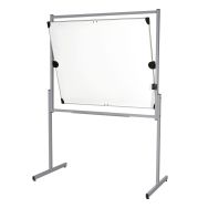 Tableau double face pivotant 1 x 1,20 m - émaillé blanc - piètement gris