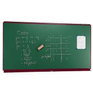 Tableau simple 1 x 1,20 m - émaillé vert - cadre aluminium laqué rouge