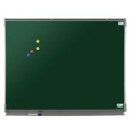 Tableau simple émaillé vert cadre alu strié naturel - Manutan Expert
