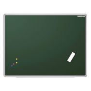 Tableau simple émaillé vert, cadre aluminium anodisé - 0,90 x 1,20 m