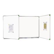 Tableau triptyque 1,20x2 m blanc, cadre aluminium anodisé, avec kit d'entretien