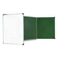 Tableau triptyque 1,20x2 m émaillé mixte intérieur vert cadre aluminium anodisé