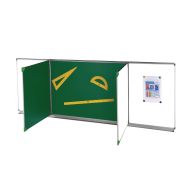 Tableau triptyque 1 x 3 m émaillé mixte cadre aluminium anodisé