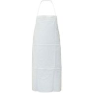 Tablier de protection avec bavette et attache en polyuréthane blanc