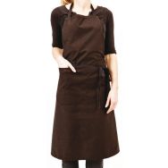 Tablier valet avec bavette avec poche - 102x95 cm - Noir