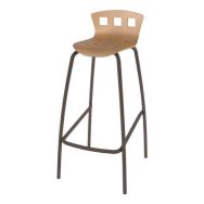 Tabouret 4 pieds hauteur 80 cm coque Caro bois naturel - Mobidecor