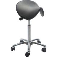 Tabouret Alu50, vérin à gaz-bas, Selle Dalton, noir