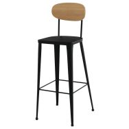 Tabouret Austin dossier pin - assise piètement acier - Jayso