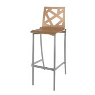 Tabouret Best pieds ht 80 coque Mozaik bois naturel teinté - Mobidecor