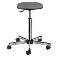 Tabouret Laboratoire sur roulettes assise galette tissu enduit - GGI