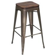 Tabouret Mill structure métal bronze - assise bois