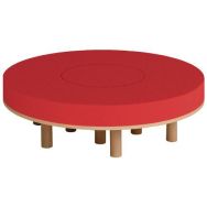 Tabouret Smartipouf assise en anneau rembourrée ø120x35h rouge G1000