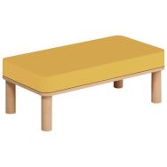 Tabouret Smartipouf assise rectangulaire rembourrée 100x50x35 H jaune G1002