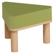 Tabouret Smartipouf assise triangulaire rembourrée 50x45x35 H vert G1003