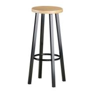 Tabouret de bar Pati sans dossier - Haut : 77 cm - Noir