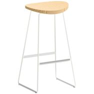 Tabouret haut Clark assise frêne piétement acier - Quadrifoglio