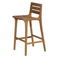 Tabouret haut Emma - assise dossier et piètement Iroko