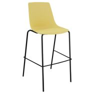 Tabouret haut coque Ara pied métal - Buronomic