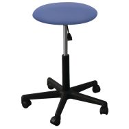 Tabouret réglable 5 roulettes pieds plastique - bleu lavande (assise 3.5cm)