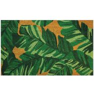 Tapis Coco Naturel Feuilles 45X75Cm - Idmat