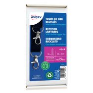 Tour de cou badge recyclé avec double mousqueton - Avery (Lot de 10)