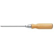 Tournevis manche bois pour vis cruciformes Phillips® - lame avec 6 pans