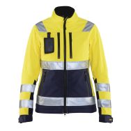 Veste softshell haute visibilité femme jaune fluorescent/marine