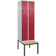 Vestiaire 2 niveaux Classic PLUS à banc intégré - 4 casiers - CP