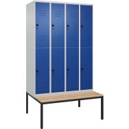 Vestiaire 2 niveaux Classic PLUS avec banc-8 casiers-RAL5010