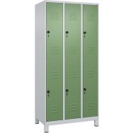 Vestiaire 2 niveaux Classic PLUS sur pieds-6 casiers-RAL6011