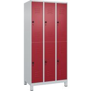 Vestiaire 2 niveaux Classic PLUS sur pieds - 6 casiers - CP