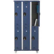 Vestiaire Actu 3 colonnes 2 cases superposées serrure à code, bleu RAL 5023