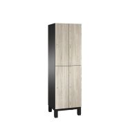 Vestiaire Cambio S6000 sur socle, portes HPL décor bois - CP