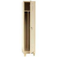 Vestiaire indust. salissante 1 colonne s/pieds L 41,5 cm-serrure clé beige/beige