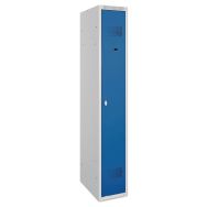 Vestiaire industrie propre Prima - 1 colonne largeur 300 mm sur socle Gris/Bleu