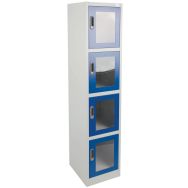 Vestiaire porte transparente 4 cases - Manutan