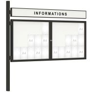 Vitrine 1000 titre double battant poteau Quatro complémentaire-Procity