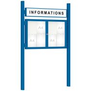 Vitrine 1000 titre double battant poteaux Quatro initiaux - Procity