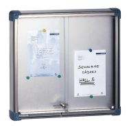 Vitrine affichage Inox fond tôle porte coulissante - Ulmann