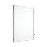 Vitrine d'exterieur porte battante - Fond aluminium -cadre blanc - AME