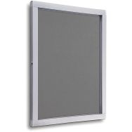 Vitrine d´intérieur avec angles sécurisés, fond feutre gris