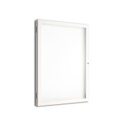 Vitrine extérieur fond blanc 4 feuilles - encadrement blanc