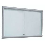 Vitrine intérieur av porte couliss. Acier L 70 cm x H 91 cm Argent