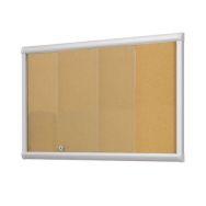Vitrine intérieur porte coulissante fond liège L 70 cm x H 108.5 cm Argent