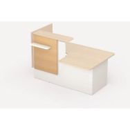 Voile d'accueil avec tablette porte-sac chêne clair/blanc