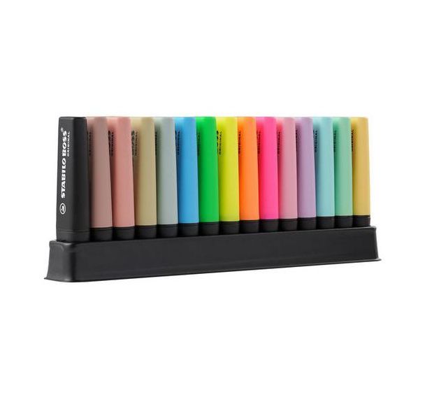15 surligneurs Boss Original couleurs assorties