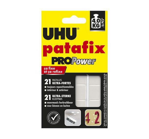 21 carrés pâte de fixation repositionnables Gris