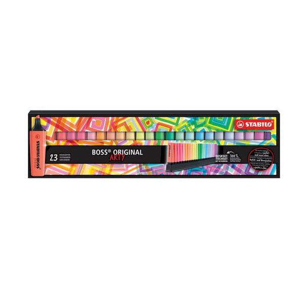 23 surligneurs Boss Original Arty couleurs assorties