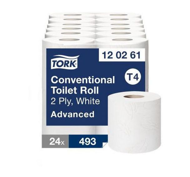24 rouleux Papier toilette Tork Advanced Blanc